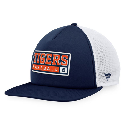 Majestic Men's  Navy, White Detroit Tigers Foam Trucker Snapback Hat In Navy,white