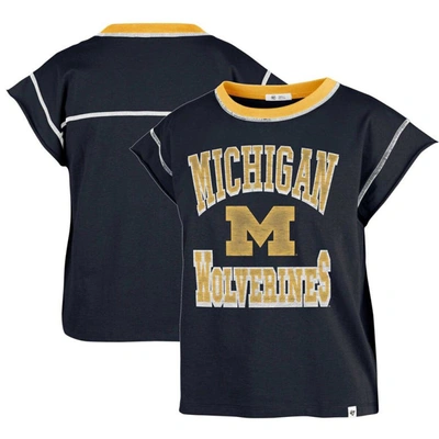 47 ' Navy Michigan Wolverines Sound Up Maya Cutoff T-shirt