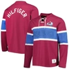 TOMMY HILFIGER TOMMY HILFIGER BURGUNDY COLORADO AVALANCHE WALTER LACE-UP LONG SLEEVE TOP
