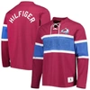 Tommy Hilfiger Burgundy Colorado Avalanche Walter Lace-up Long Sleeve Top In Burgundy