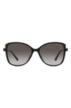 Michael Kors Malta 57mm Gradient Butterfly Sunglasses In Black