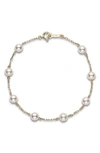 Mikimoto Women's 18k Yellow Gold & 6-6.5mm Cultured Akoya Pearl Station Bracelet In Yellow Gold/ Pearl