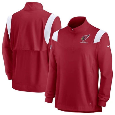 Nike Men's Repel Coach (nfl Arizona Cardinals) 1/4-zip Jacket In Red