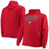 CHAMPION CHAMPION RED GEORGIA BULLDOGS BIG & TALL ARCH OVER LOGO POWERBLEND PULLOVER HOODIE