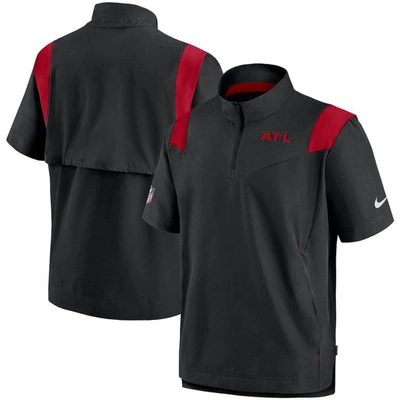 Nike Black Atlanta Falcons Sideline Coaches Short Sleeve Quarter-zip Jacket