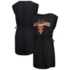 G-iii 4her By Carl Banks Black San Francisco Giants G.o.a.t Swimsuit Cover-up Dress In Black