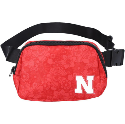 Zoozatz Nebraska Huskers Floral Print Fanny Pack In Red