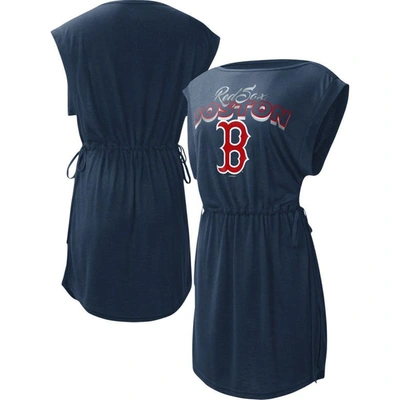 G-iii 4her By Carl Banks Navy Boston Red Sox G.o.a.t Swimsuit Cover-up Dress