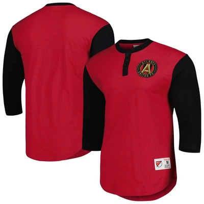 Mitchell & Ness Men's  Red Atlanta United Fc Legendary Henley Long Sleeve T-shirt