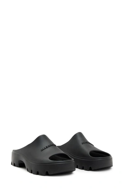 Allsaints Eclipse Flatform Slide Sandal In Black