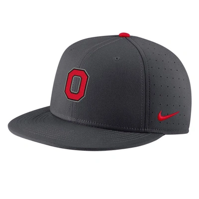 Nike Gray Ohio State Buckeyes Aero True Baseball Performance Fitted Hat