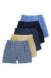 POLO RALPH LAUREN ASSORTED 5-PACK WOVEN COTTON BOXERS