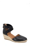 Gentle Souls By Kenneth Cole Orya Espadrille Wedge Sandal In Black