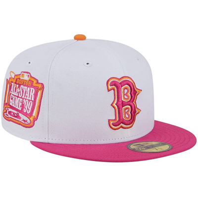 New Era Men's  White, Pink Boston Red Sox 1999 Mlb All-star Game 59fifty Fitted Hat In White,pink