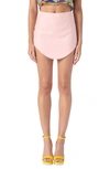 Casablanca Curved Hem Wool Miniskirt In Pink
