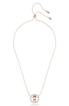 Swarovski Hollow Pendant Necklace In Rose Gold