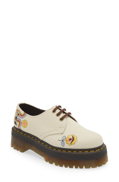 Dr. Martens' Vegan 1461 Retro Canvas Platform Shoes In Retro Bay Canvas