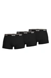 Hugo Boss Boss Underwear 3 Pack Long Boxer Briefs In Black
