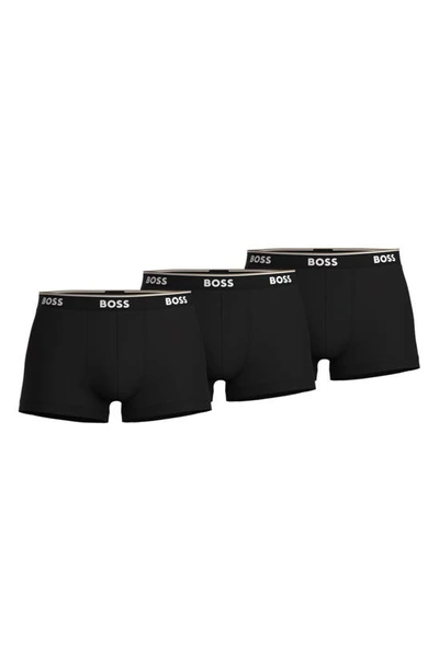 Hugo Boss Boss Underwear 3 Pack Long Boxer Briefs In Black