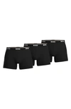 Hugo Boss Boss 3-pack Power Stretch Cotton Boxer Briefs In Black