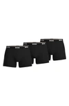 Hugo Boss Power Cotton Blend Boxer Briefs, Pack Of 3 In Black