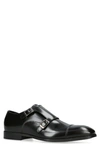 Kurt Geiger Harris Logo-embellished Leather Monk-strap Shoes In Black