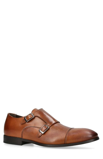 Kurt Geiger Harry Double Monk Strap Loafer In Tan