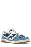 Fendi Match Denim Low-top Sneakers In Blue