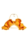 Jacquemus La Brassiere Artichaut Canvas Ruffle Top In Orange