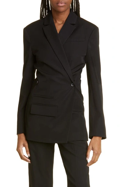 Jacquemus La Waistcoate Baccala Asymmetric Blazer In Nero