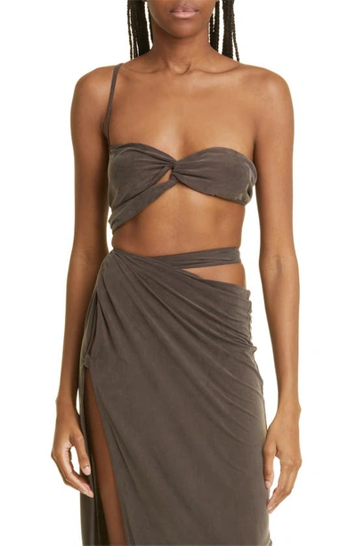 Jacquemus Le Bandeau Asymmetric Top In Black