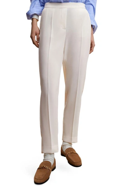 Mango Pleated Straight Leg Suit Pants In Off White