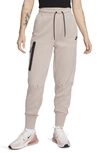 Nike Women's  Sportswear Tech Fleece Pants In Diffused Taupe/ Black