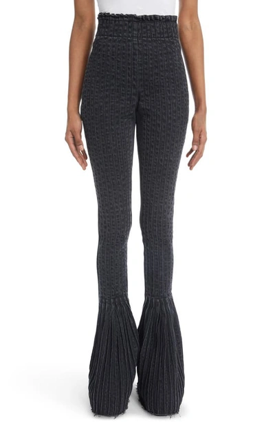 Sacai Flared Tailored Trousers In Black
