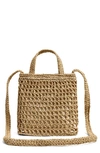 Madewell The Small Transport Straw Crossbody In Desert Dune