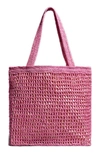 Madewell The Small Transport Straw Crossbody In Retro Pink