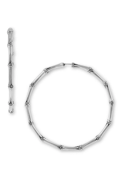 John Hardy Bamboo Large Continuous Hoop Earrings In Silver