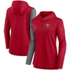 Nike Women's  Red And Heathered Charcoal Tampa Bay Buccaneers Chevron Hoodie Performance Long Sleeve In Red