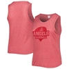 SOFT AS A GRAPE SOFT AS A GRAPE RED LOS ANGELES ANGELS PLUS SIZE HIGH NECK TRI-BLEND TANK TOP