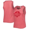 Soft As A Grape Red Los Angeles Angels Plus Size High Neck Tri-blend Tank Top In Red