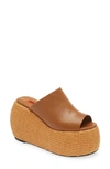 Simon Miller Bubble Wedge Platform Espadrilles In Toffee/ Natural