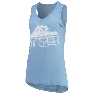 Pressbox Women's Carolina Blue North Carolina Tar Heels Ferris Melange V-neck Tank Top