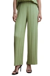 Mango Pleated Wide Leg Pants In Green