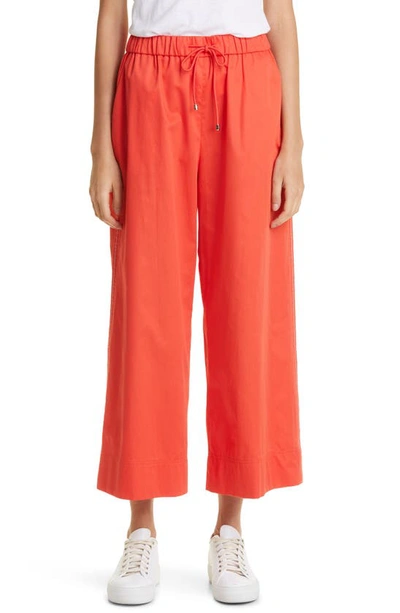 Max Mara Cannone Ribbed Wide-leg Trousers In Brick Red