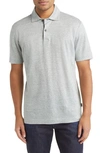 HUGO BOSS PRESS HEATHERED LINEN PIQUÉ POLO