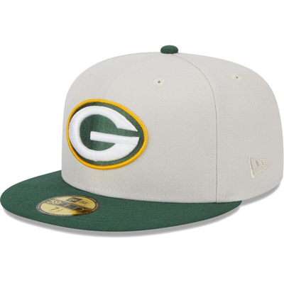 New Era Men's  Khaki, Green Green Bay Packers Super Bowl Champions Patch 59fifty Fitted Hat In Khaki,green