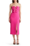 Rebecca Vallance Cecily Midi Dress Hot Pink In Bright Pink