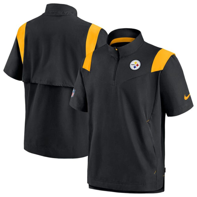 Nike Men's Sideline Coach Lockup (nfl Pittsburgh Steelers) Short-sleeve Jacket In Black