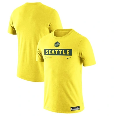 Nike Seattle Storm Practice  Dri-fit Wnba Graphic T-shirt In Yellow