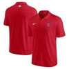 NIKE NIKE RED LOS ANGELES ANGELS AUTHENTIC COLLECTION STRIPED PERFORMANCE PIQUE POLO